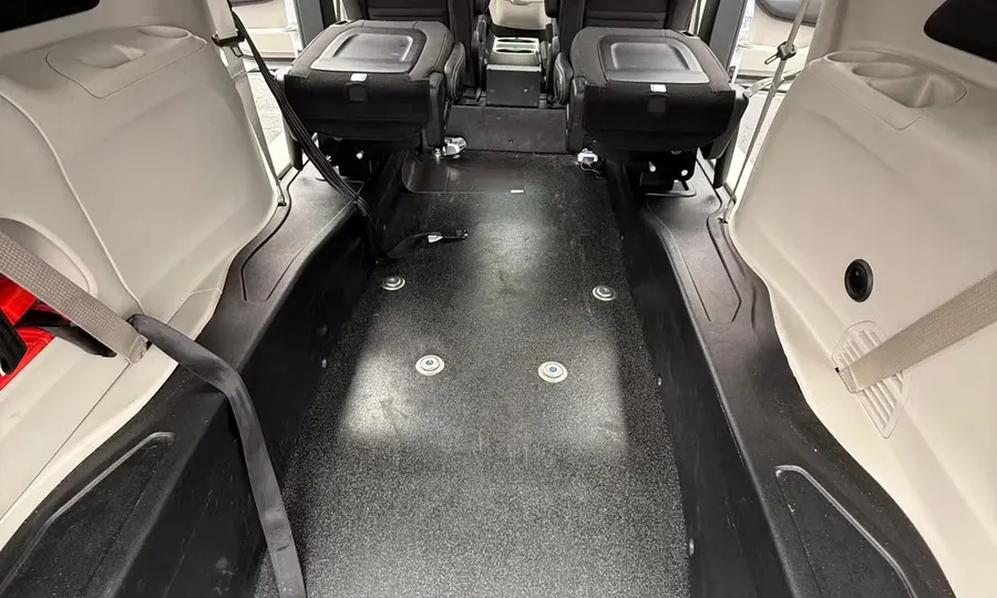 2024 Chrysler Voyager wheelchair accessible van Orlando interior with wheelchair floor anchors and securement belts