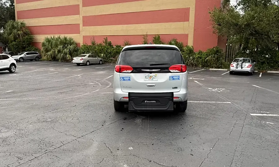2024 Chrysler Voyager wheelchair accessible van Orlando, rear view with BraunAbility ramp stored